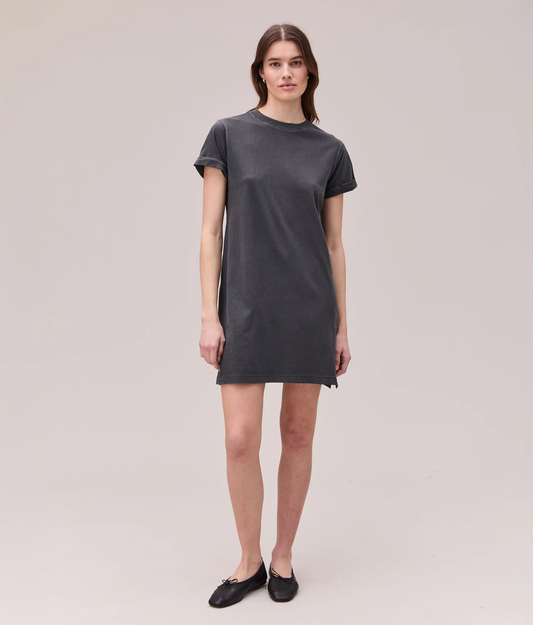 Richer Poorer Relaxed Tee Mini Dress- Stretch Limo