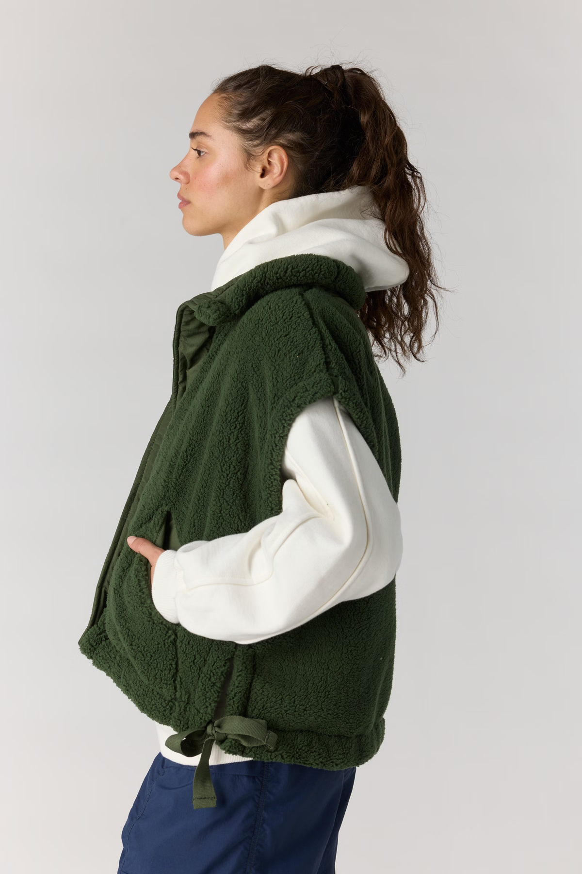 Free People Scout It Out Fleece Vest- Ivy
