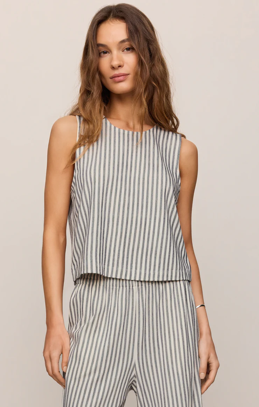 Z Suply Sloane Knit Stripe Tank Top- Eclipse