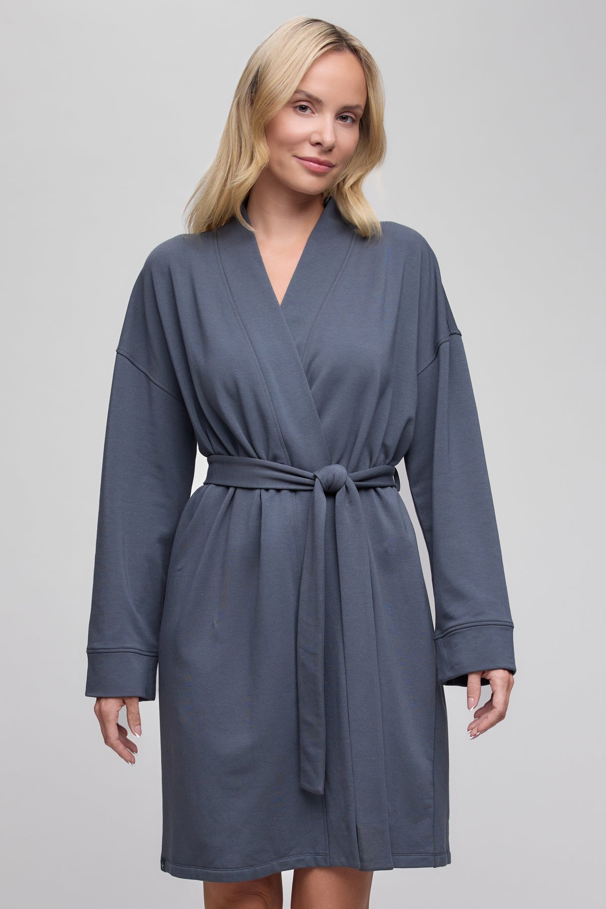 Barefoot Dreams Brushed Luxe Lounge Robe-Slate Blue