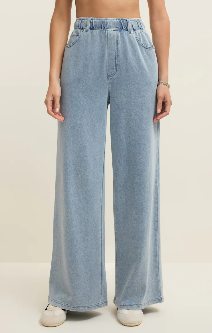 Z Supply Entourage Knit Denim Pant- Ocean Air indigo