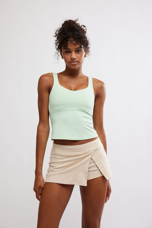 Free People Never Better Long Tank- Pistachio