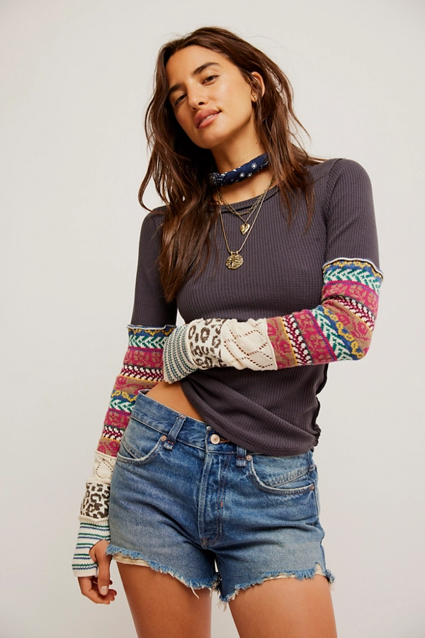 Free People All in Cuff- Washed Black Combo