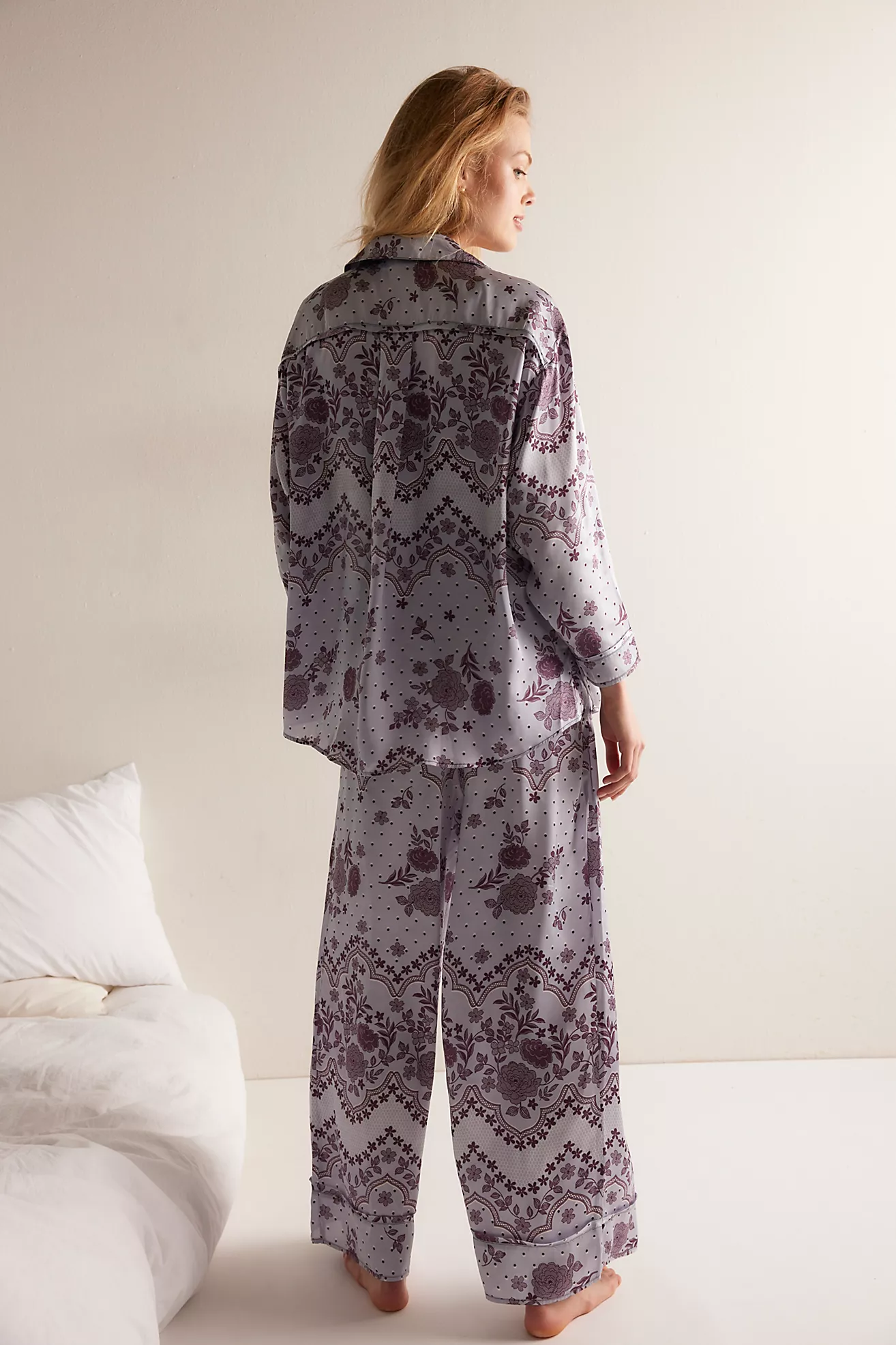 Free People Dreamy Days Solid PJ- Ice Combo