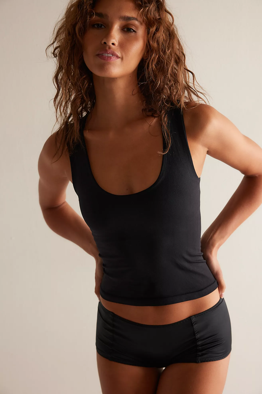Free People Clean Lines Muscle Cami- Black