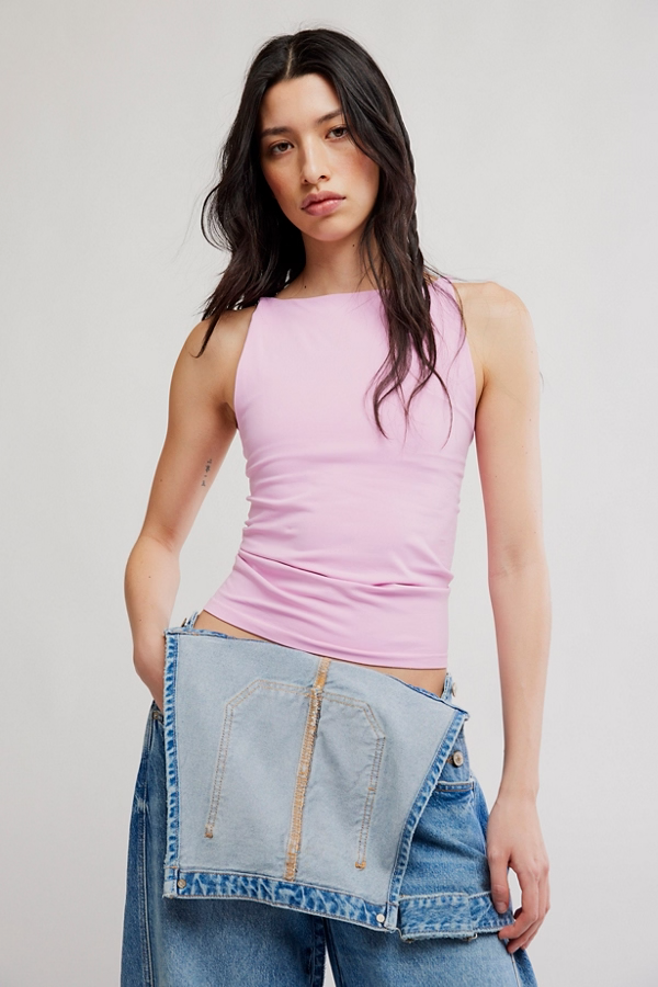 Free People Round Two Cami-Humming Bird Pink