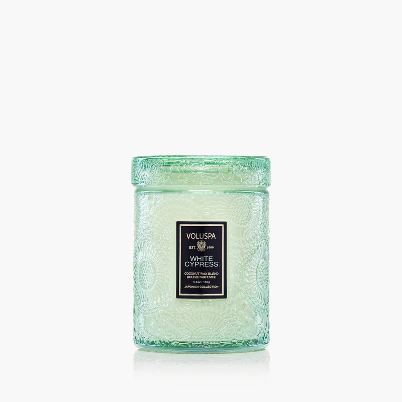 Voluspa White Cypress- Small Jar Candle