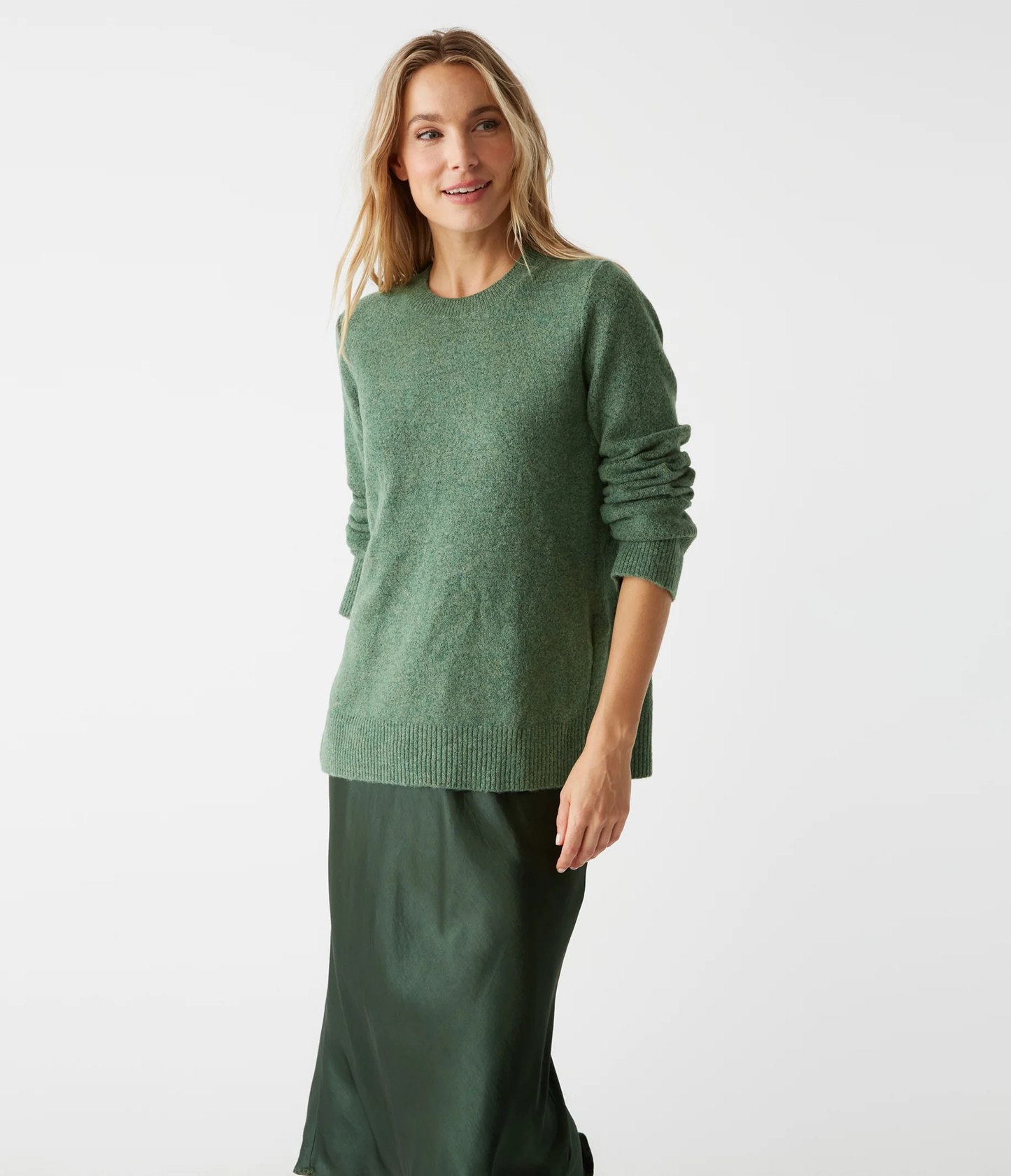 Michael Stars Miogen Crew Neck Sweater- Spruce