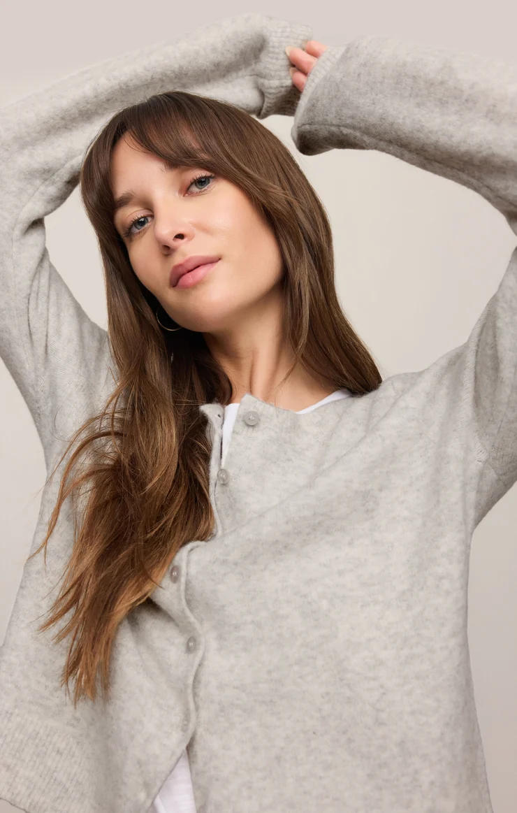 Z Supply Medina Cozy Cardigan- Feather Grey