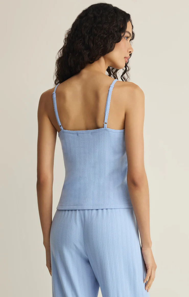 Z Supply Lynn Pointelle Cami- Ice Blue