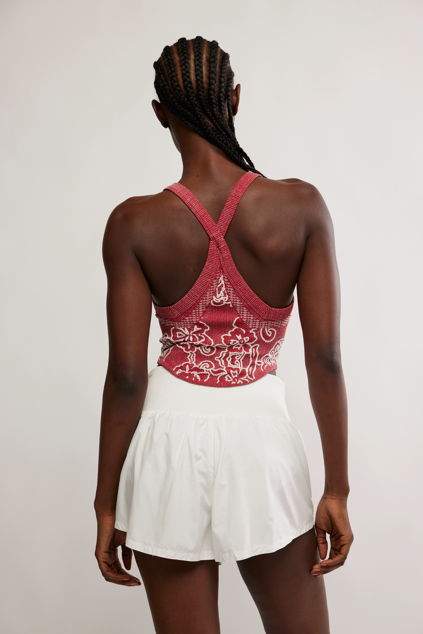 Free People Day Dream Color Block Cami- Cranberry Combo
