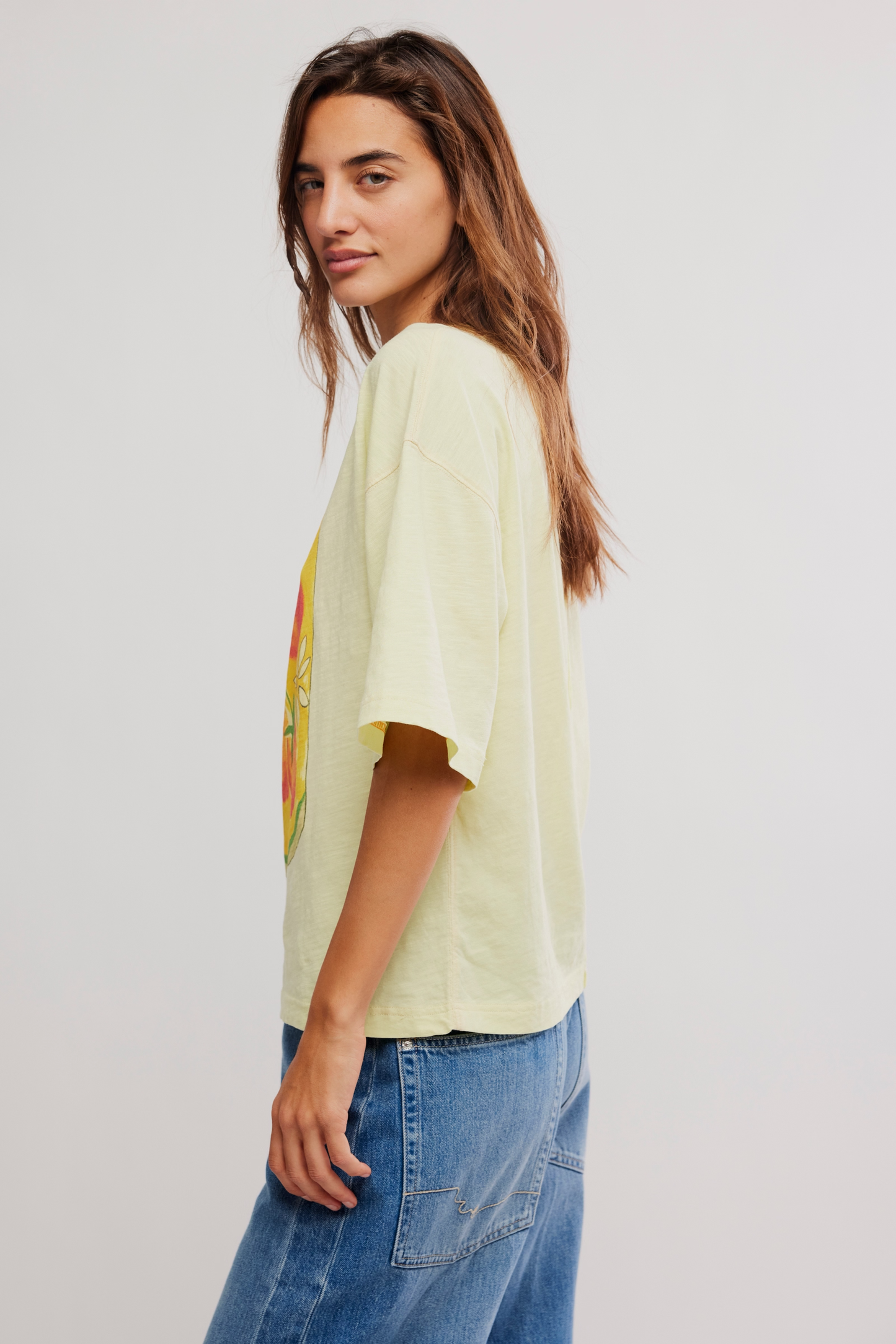 Free People In Spring Tee- Lemon Water Combo