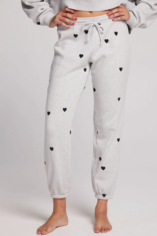 Chaser Allover Velvet Hearts Pants