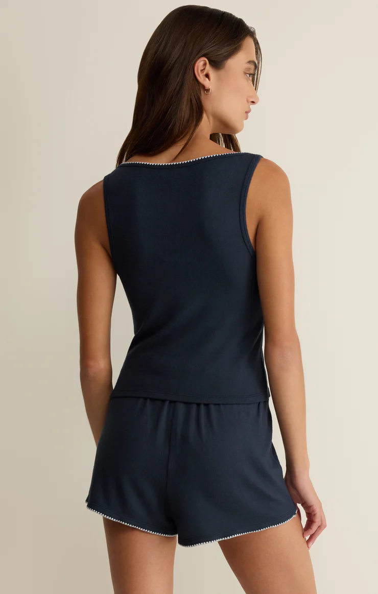 Z Supply Stately V-Neck Tank- Eclipsez