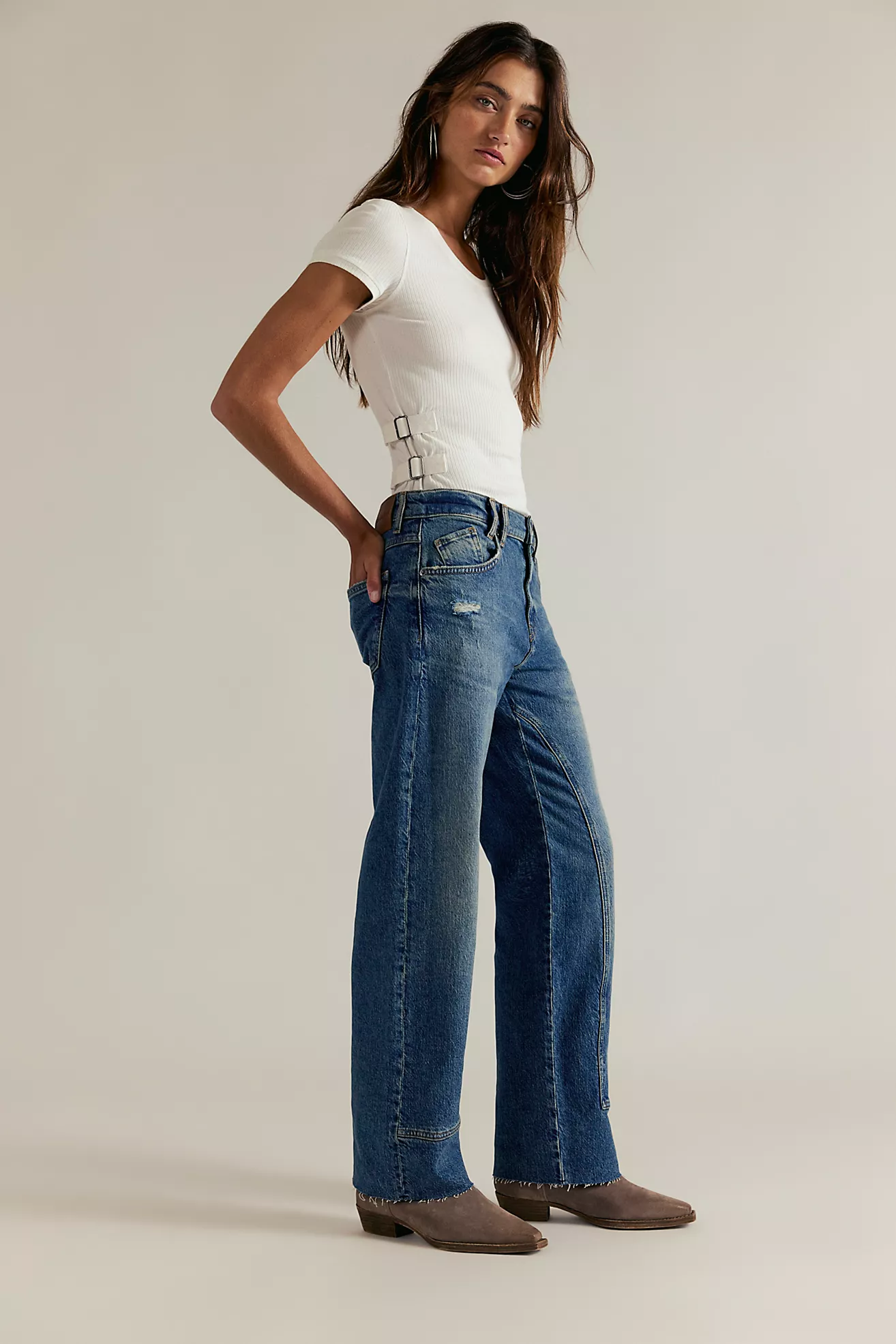Free People Risk Taker Mid-Rise Jeans- Chance