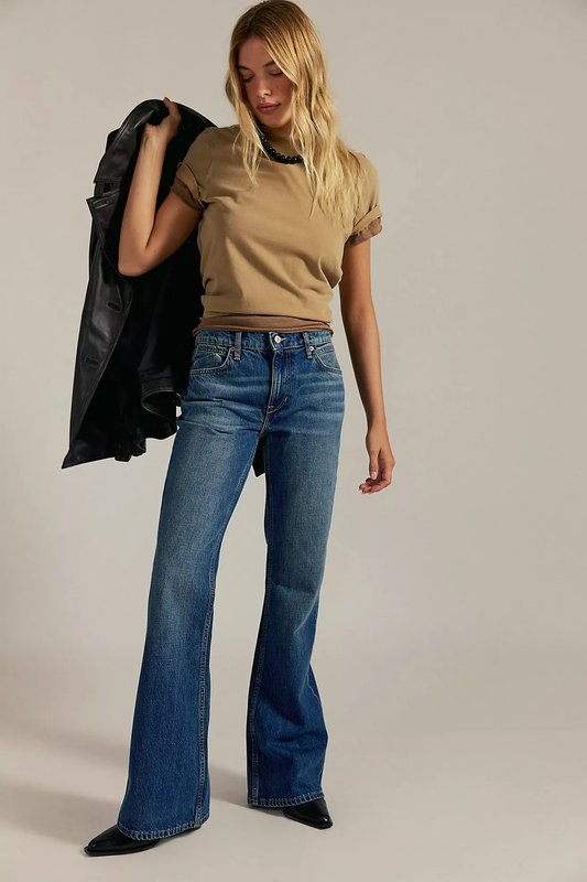 Free People West Coast Relaxed Flare Jean- Humble