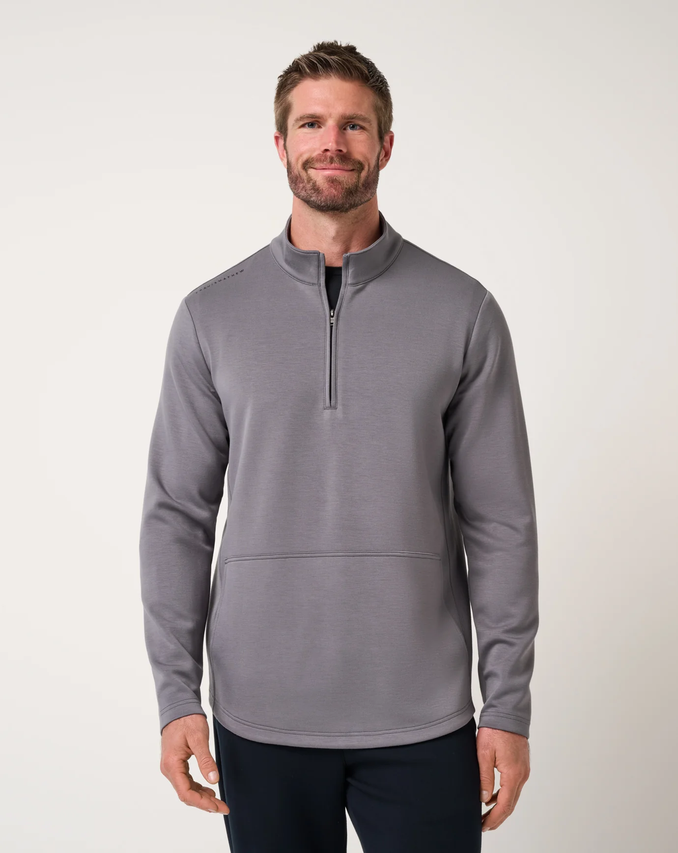 Travis Mathew Fibercloud Quarter Zip- Heather Grey