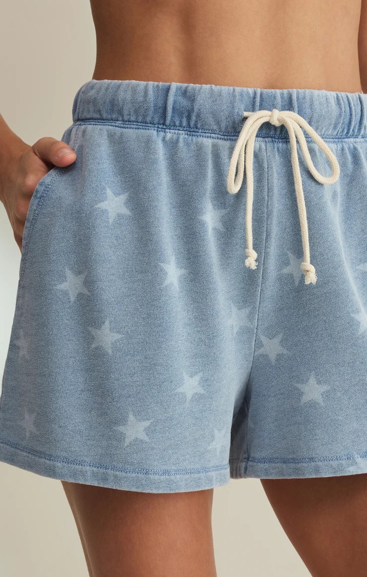 Z Supply Written Stars Denim Short- Ocean Air Indigo