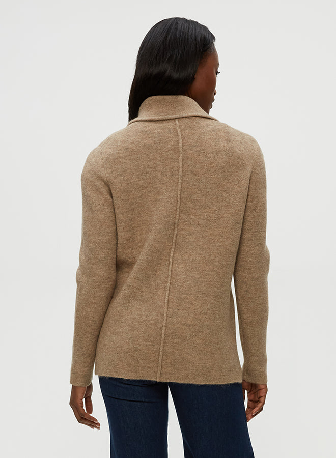 Michael Stars Diana Knit Blazer- Dark Oatmeal