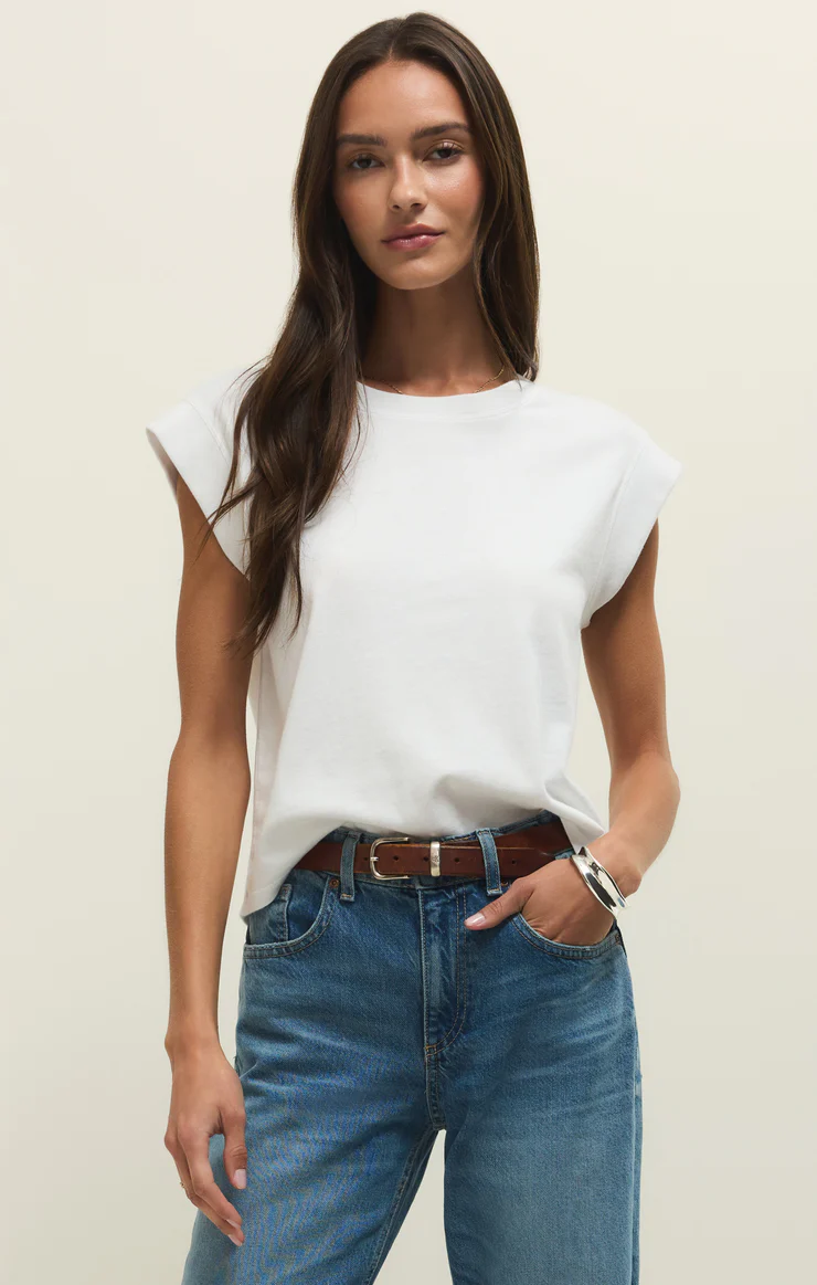 Z Supply Camino Cotton Jersey Tee- White