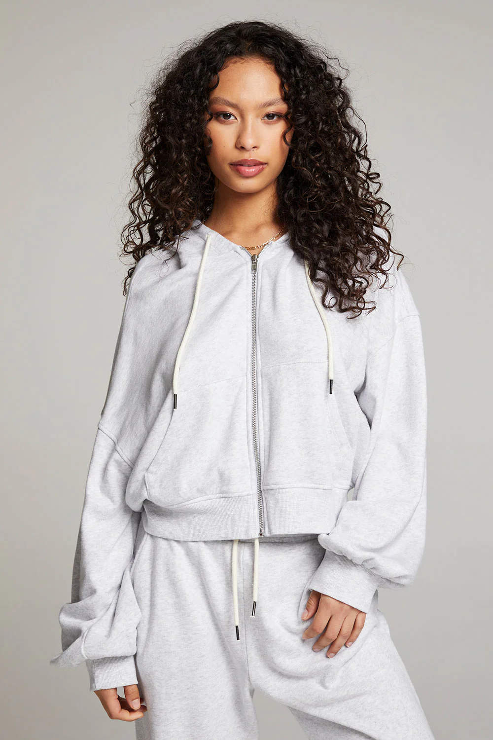 Chaser Abilenee Light Grey Zip Up