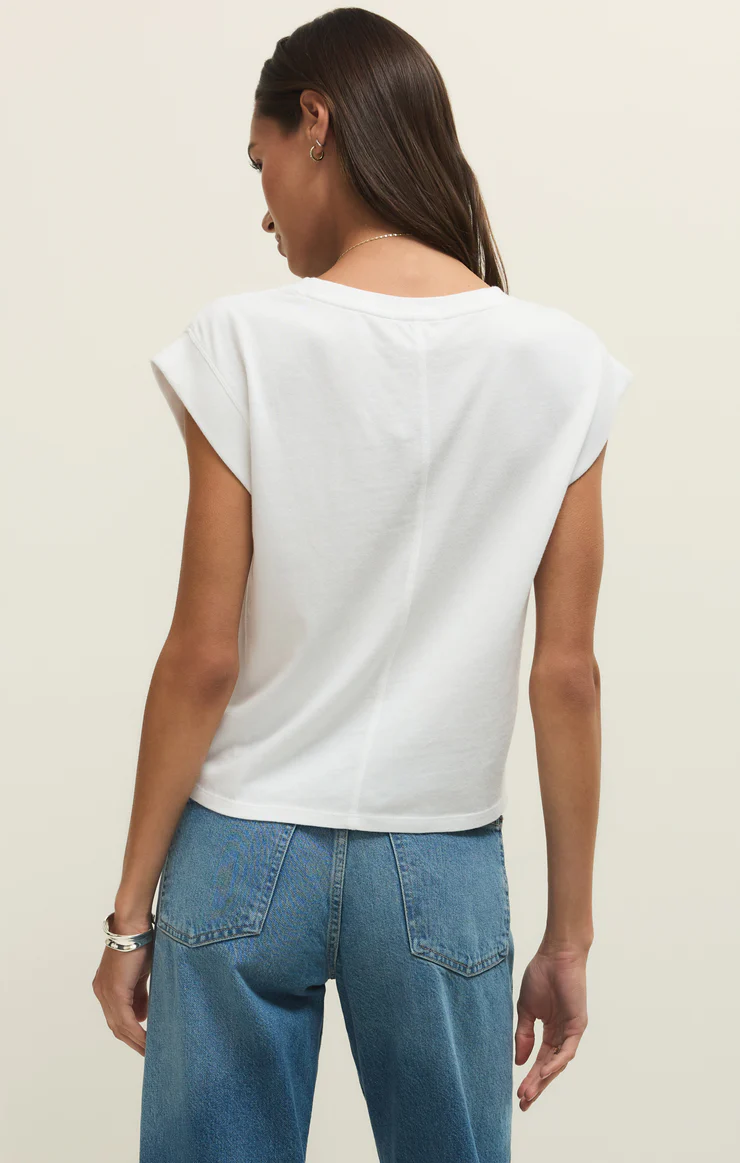 Z Supply Camino Cotton Jersey Tee- White