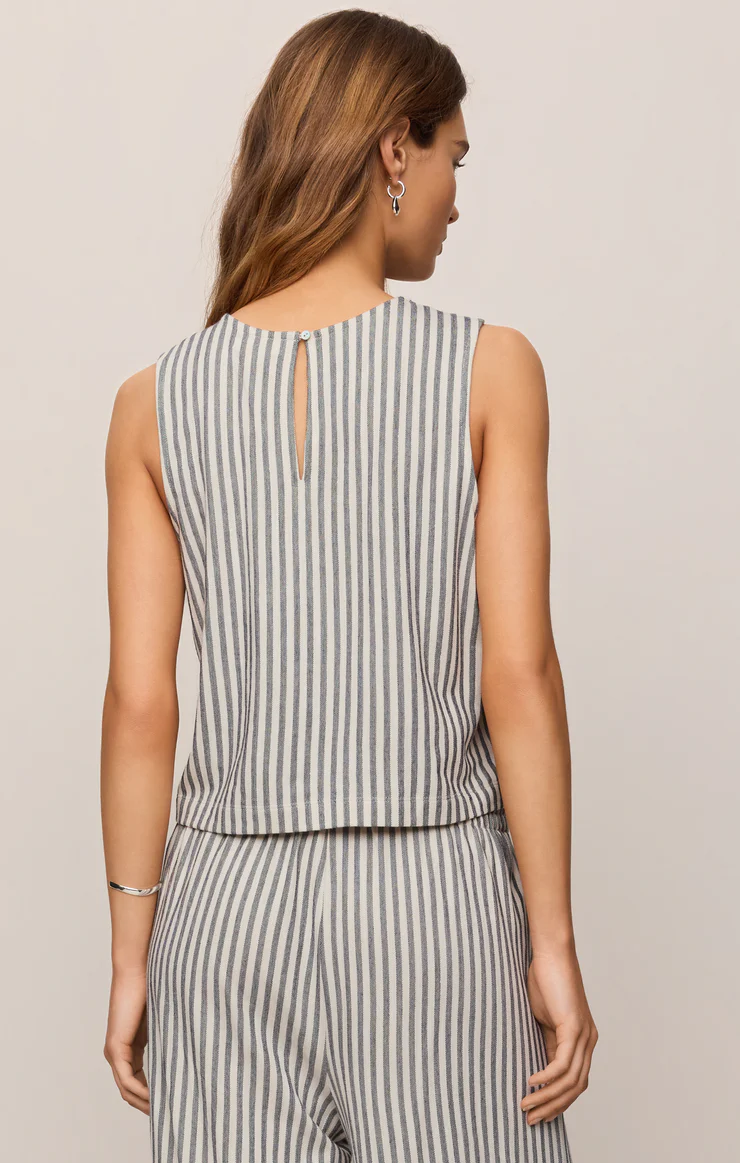 Z Suply Sloane Knit Stripe Tank Top- Eclipse