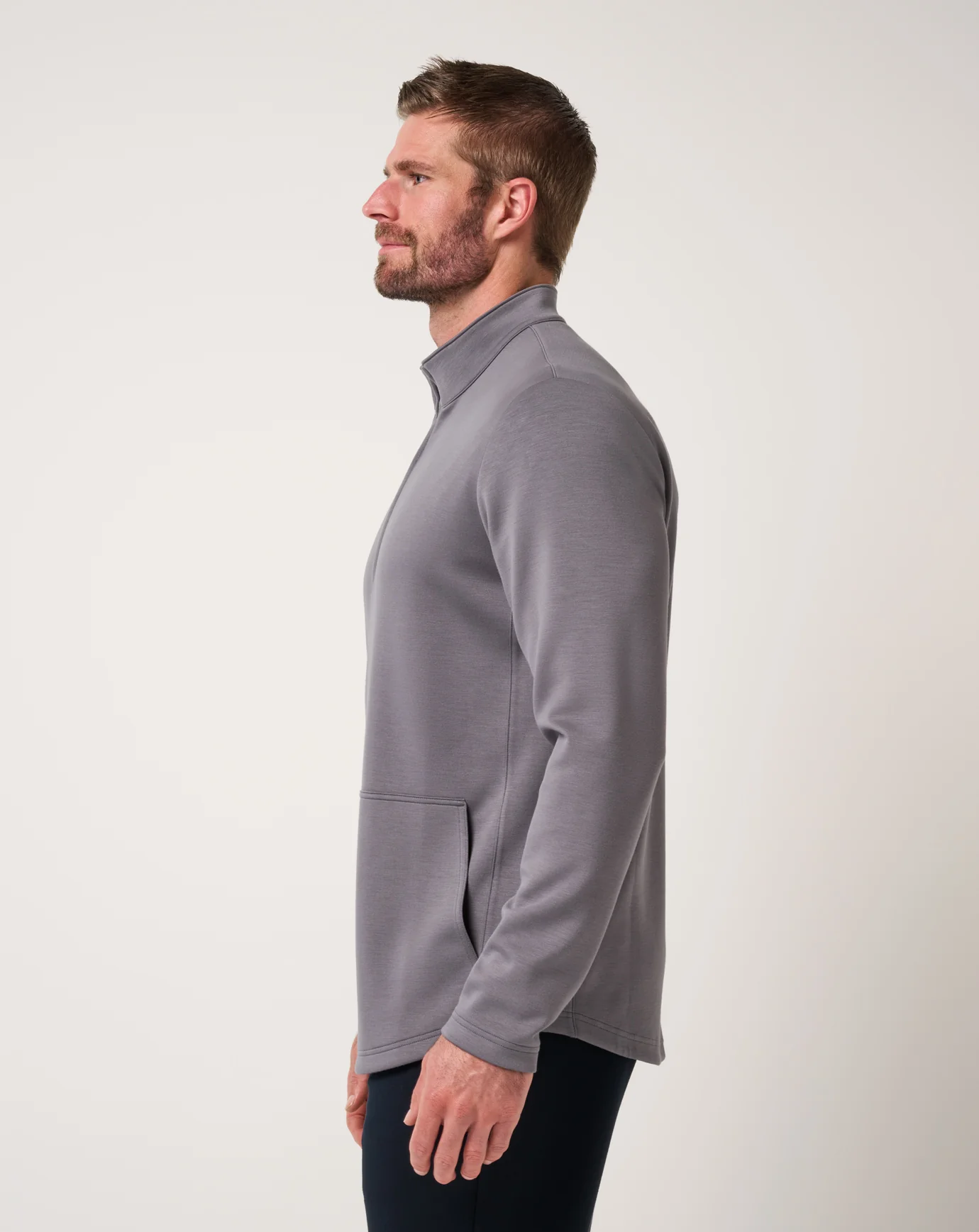 Travis Mathew Fibercloud Quarter Zip- Heather Grey