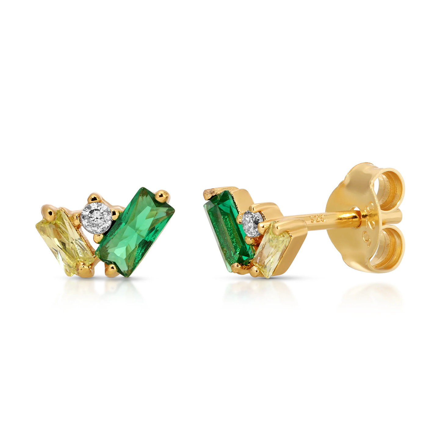 Jurate Olivia Green Cluster Stud Earrings