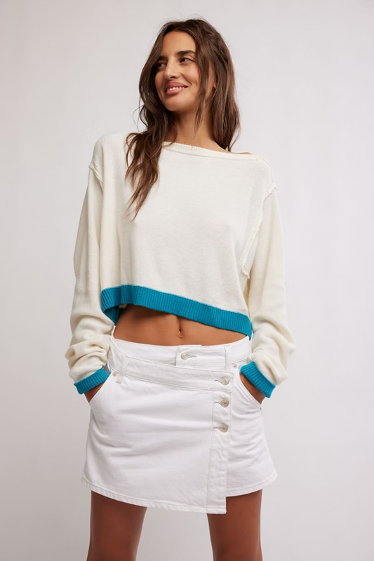 Free People Into The Blue Pullover- Tropical Blue