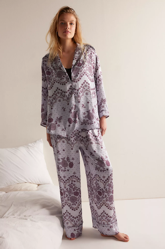 Free People Dreamy Days Solid PJ- Ice Combo