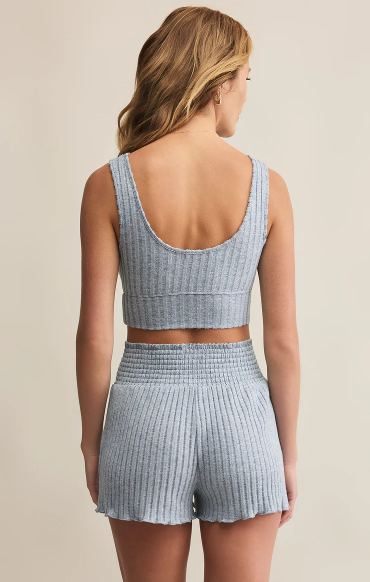 Z Supply Zoe Rib Bra Tank- Light Denim