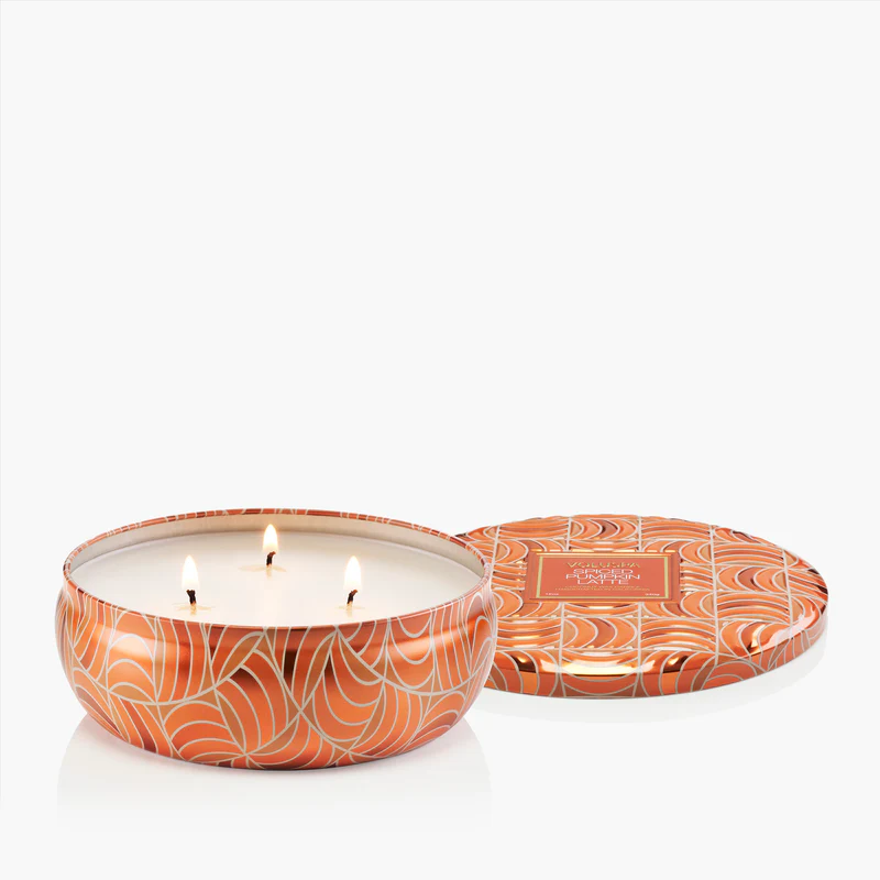 Voluspa Spiced Pumpkin Latte 3 Wick Tin