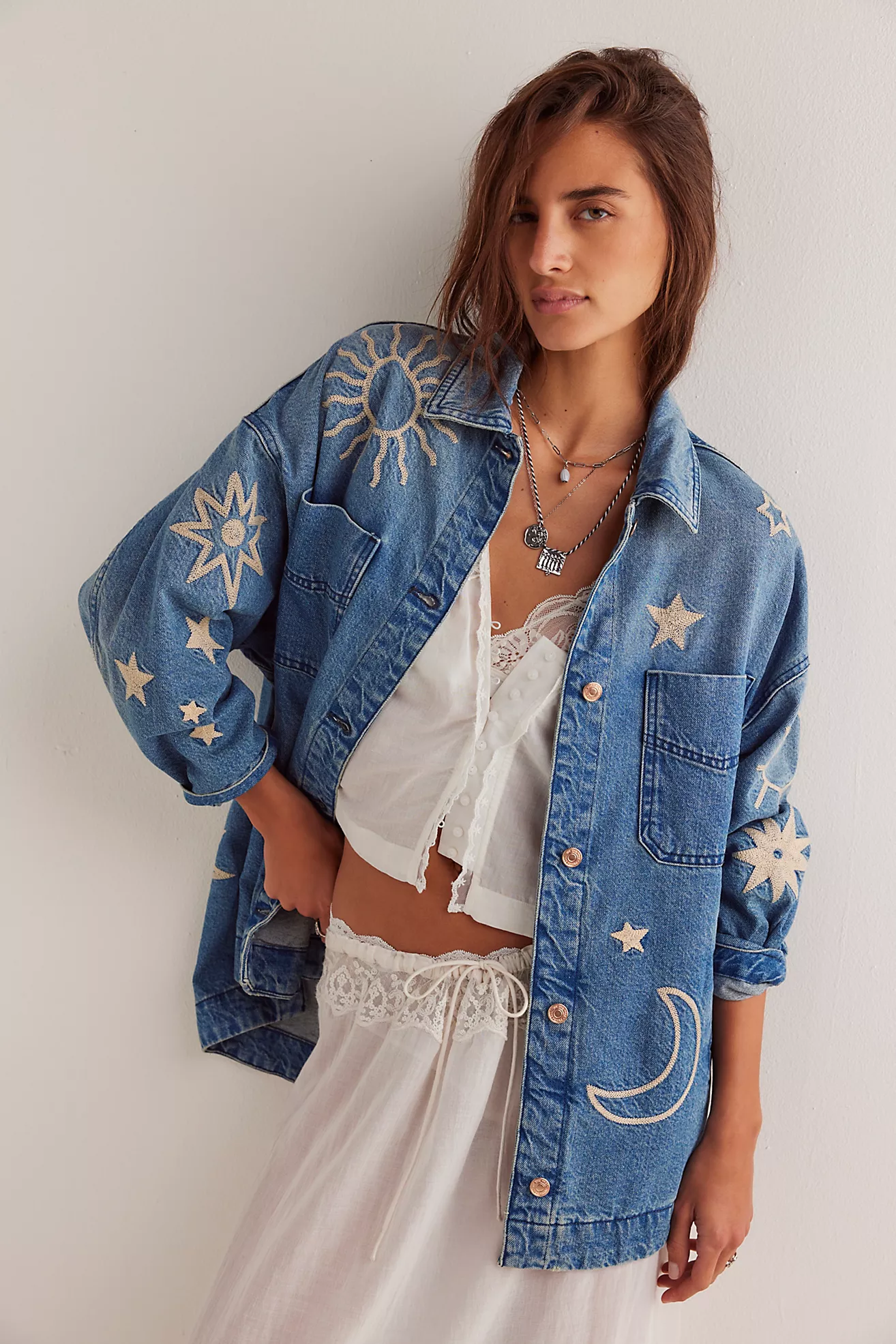 Free people Madison City Embroidered Jacket