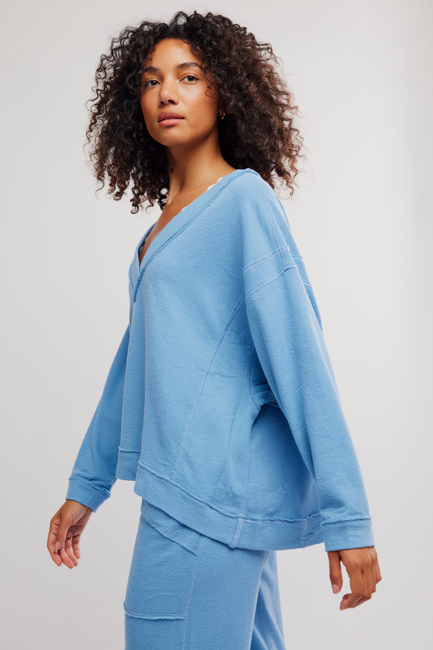 Free People Staycation Pullover-Blissful Blue