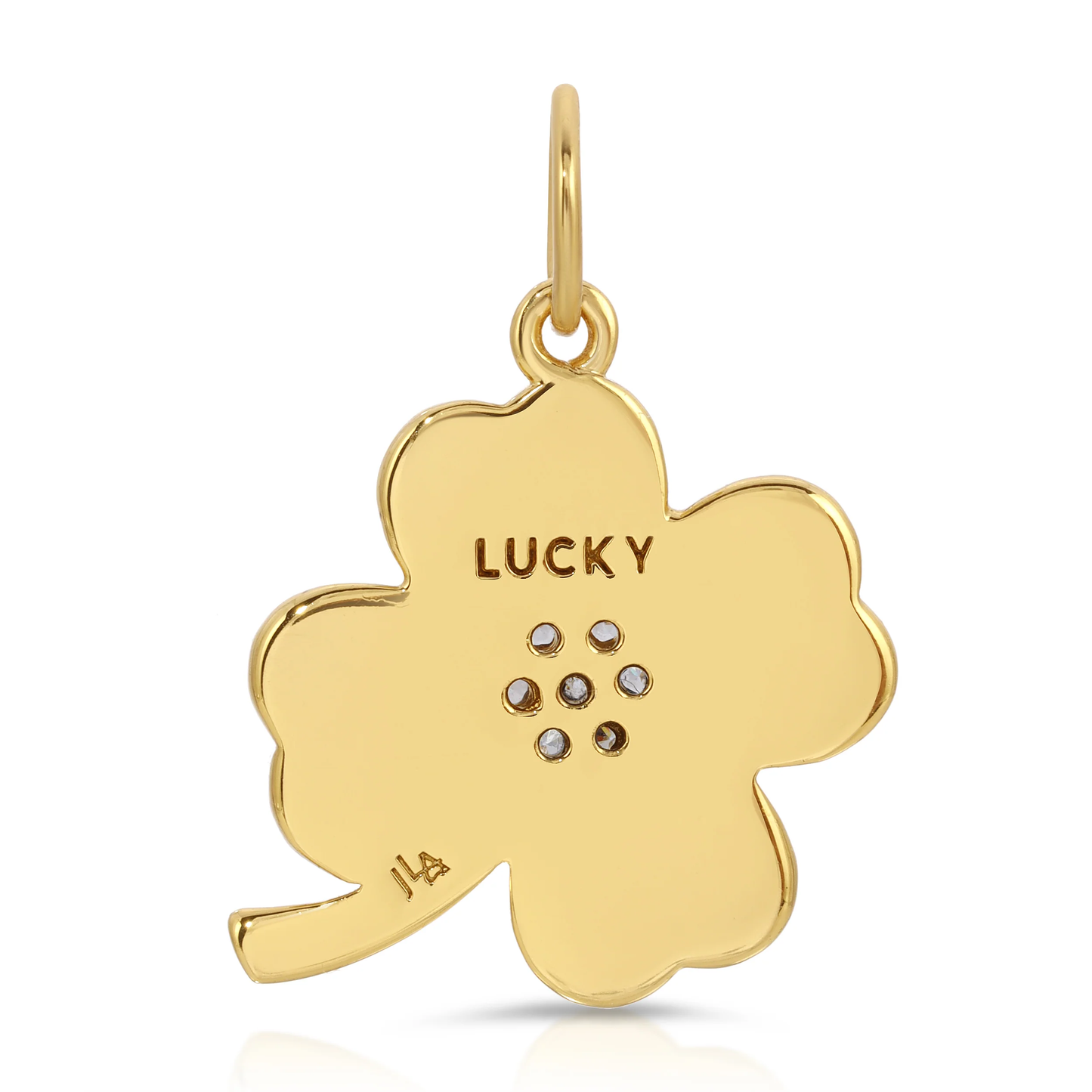 Jurate Lucky Clover Simulated Diamond Necklace
