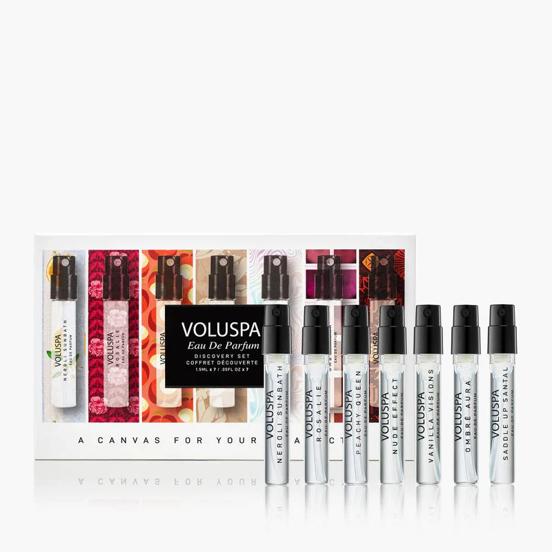 Voluspa Discovery Set- Perfume Sampler Set- 7 vials of .05 fl oz