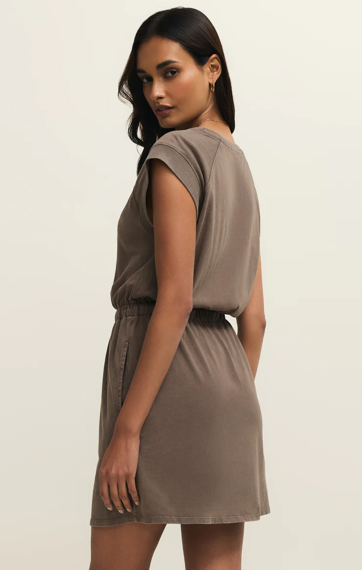 Z Supply Kalani Mini Dress- Perfectly Taupe