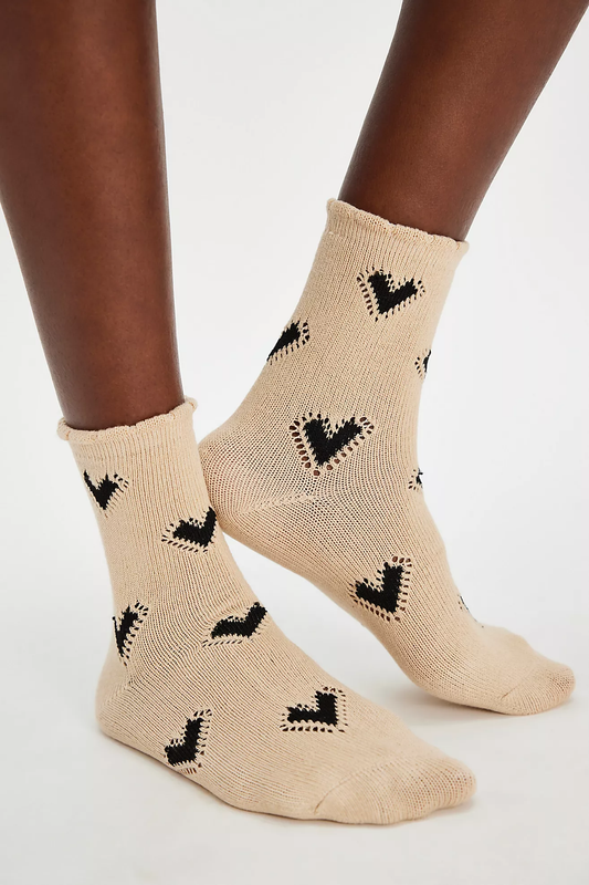 Free People Cupids Bow Socks- Brown