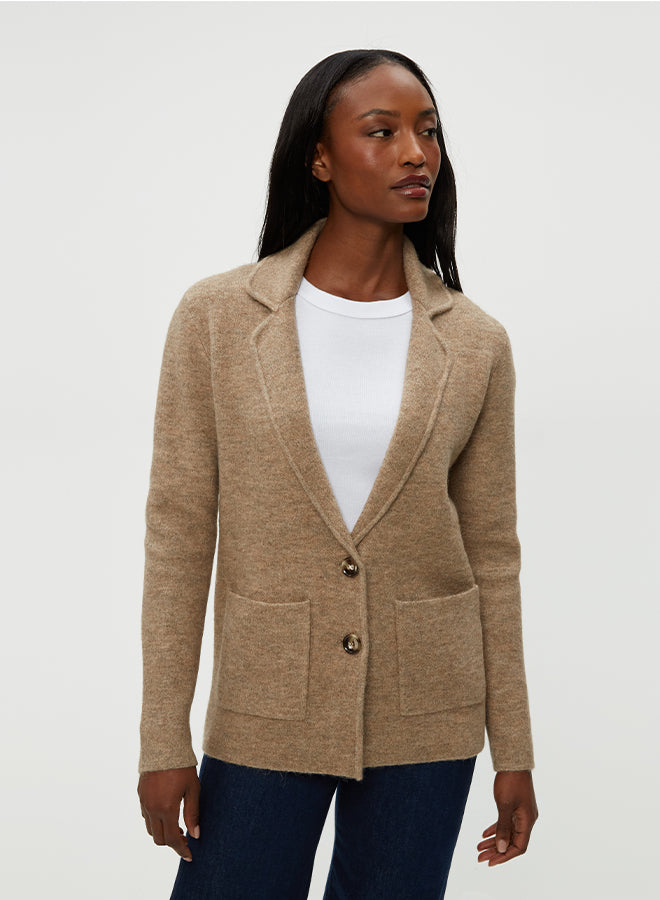 Michael Stars Diana Knit Blazer- Dark Oatmeal