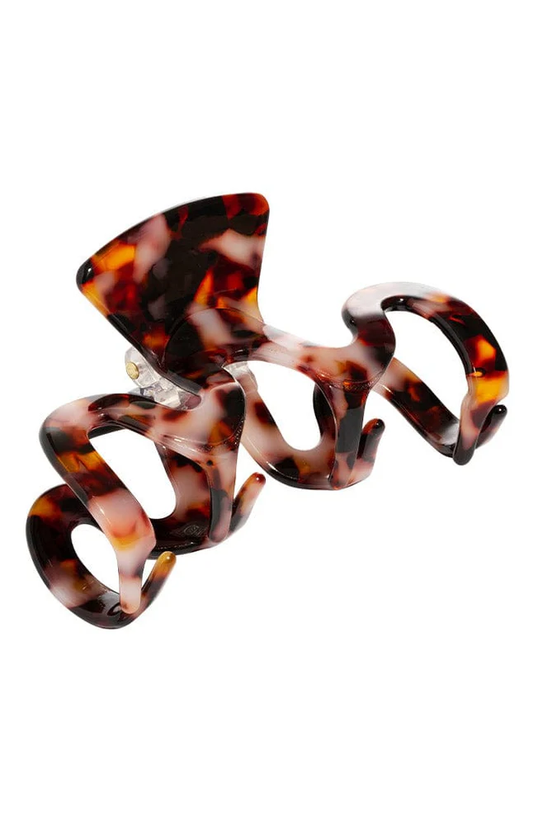Wavy Jaw Hair Clip- Carmel Chip