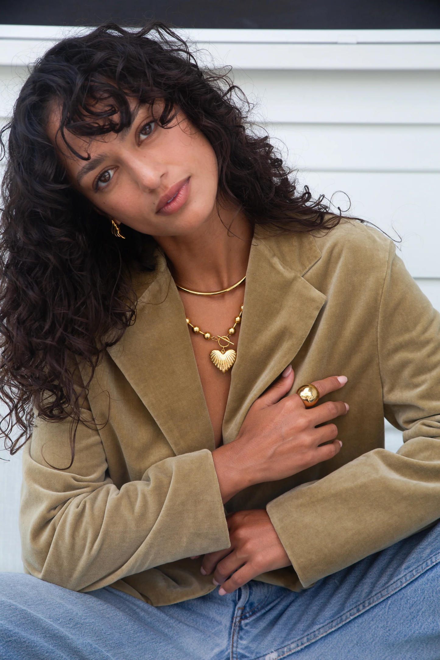 Jurate Zelda Gold Heart Necklace