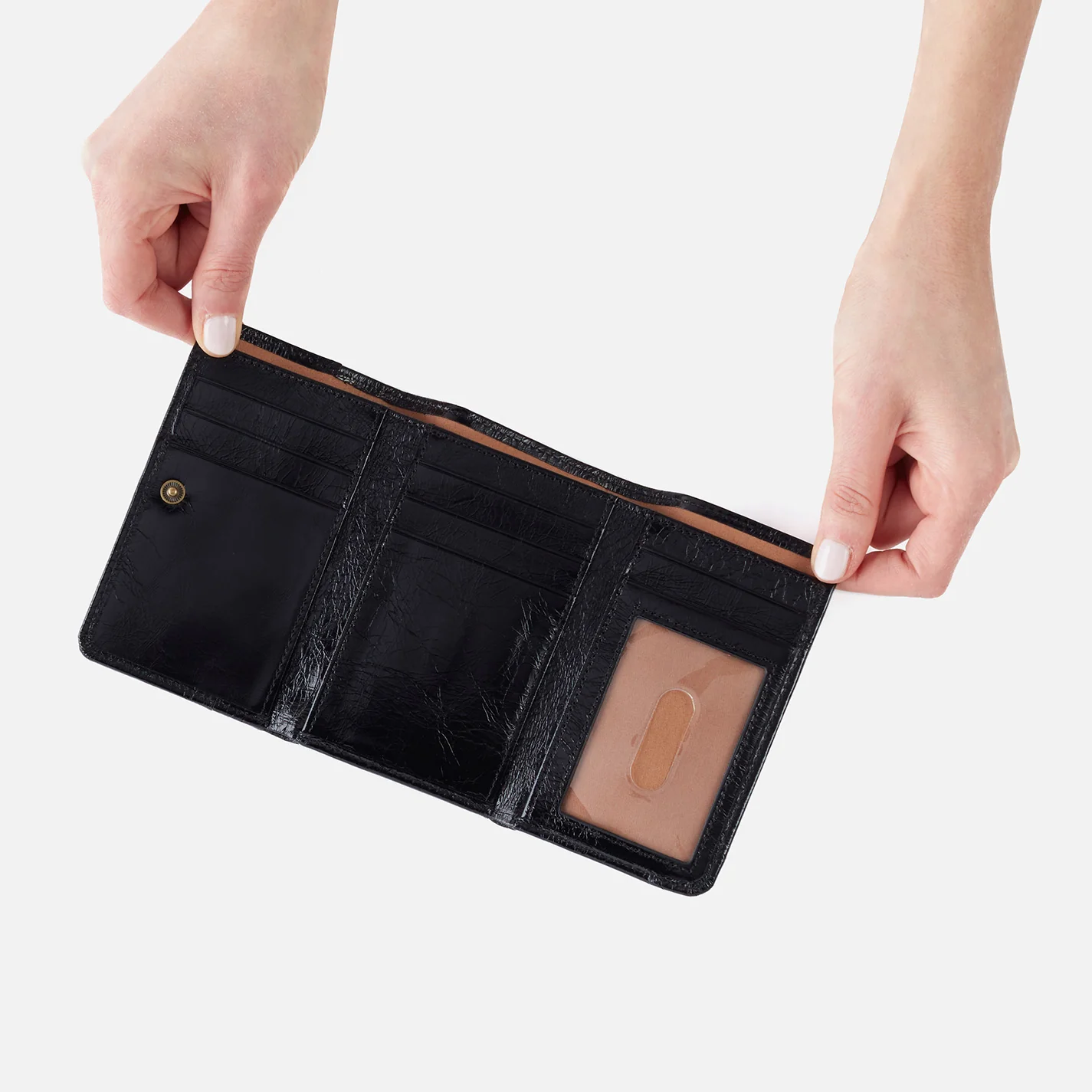 HOBO Jill Trifold Wallet- Black