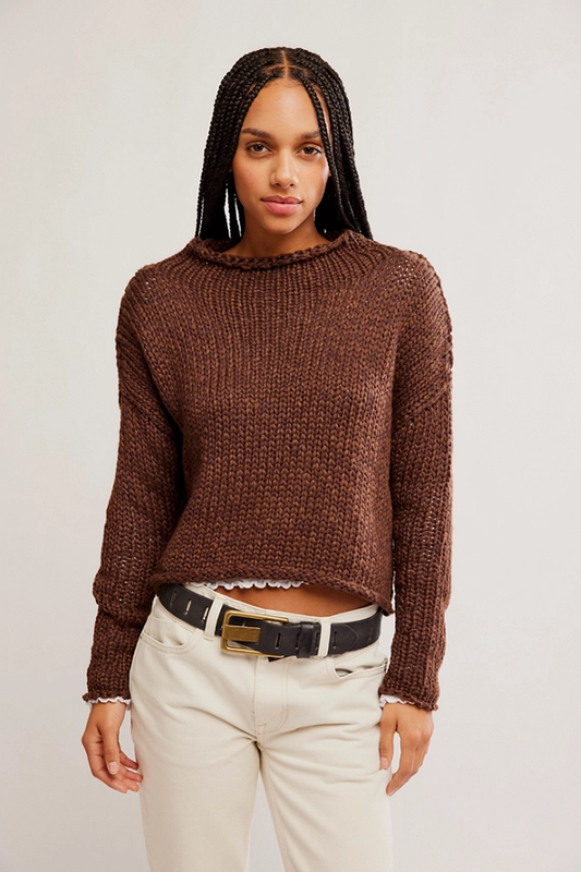 Free People Opal Sweater- Chicory Coffee