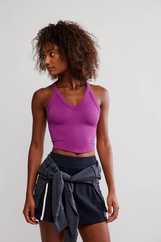Free People All Clear V Neck Cami- Deep Mulberry