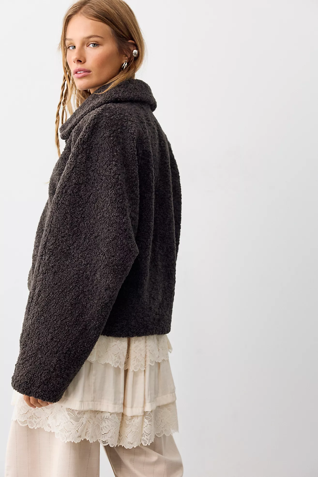 Free People Softest Touch Jacket- Charcoal Grey