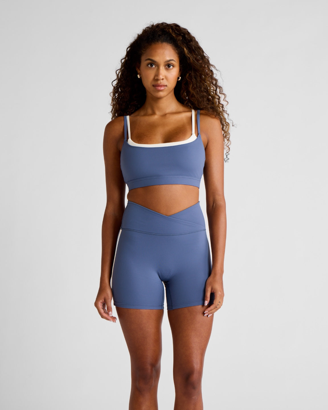 All Fenix CloudCore Double Layer Sports Bra- Blue Indigo/ Chalk