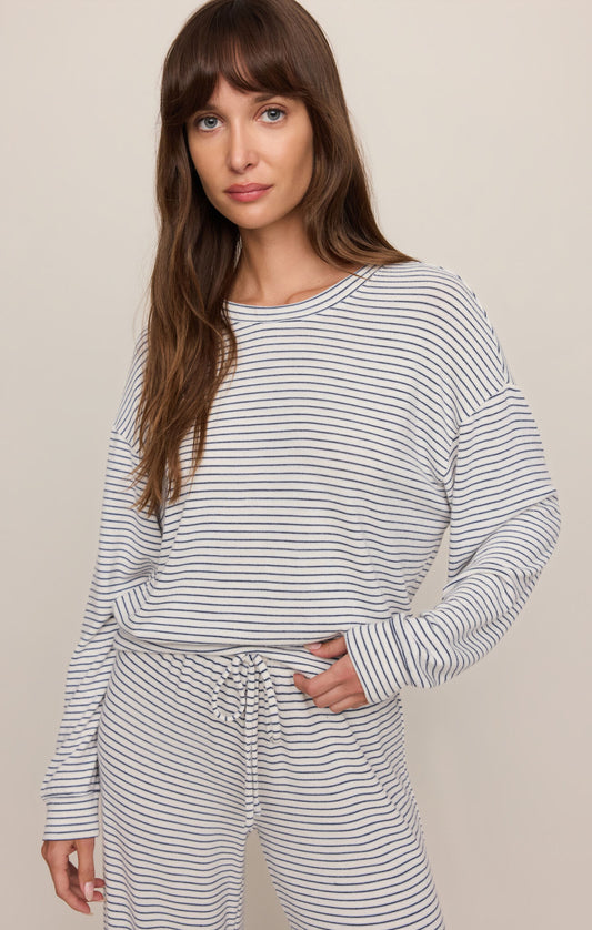Z Supply Classic Stripe Long Sleeve- Eclipse