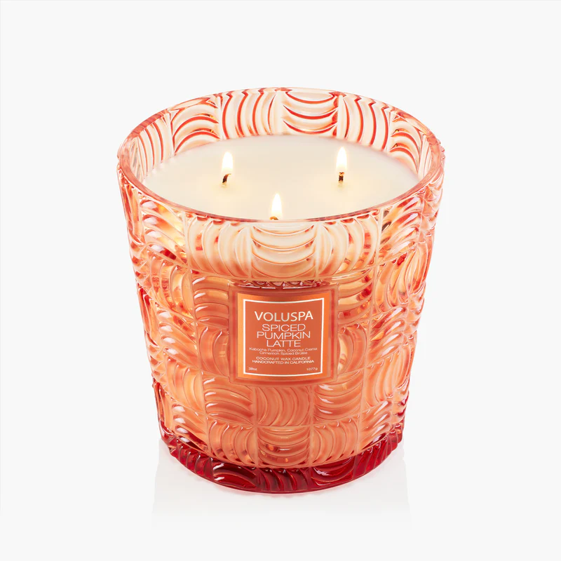 Voluspa Spiced Pumpkin Latte 3 Wick Hearth