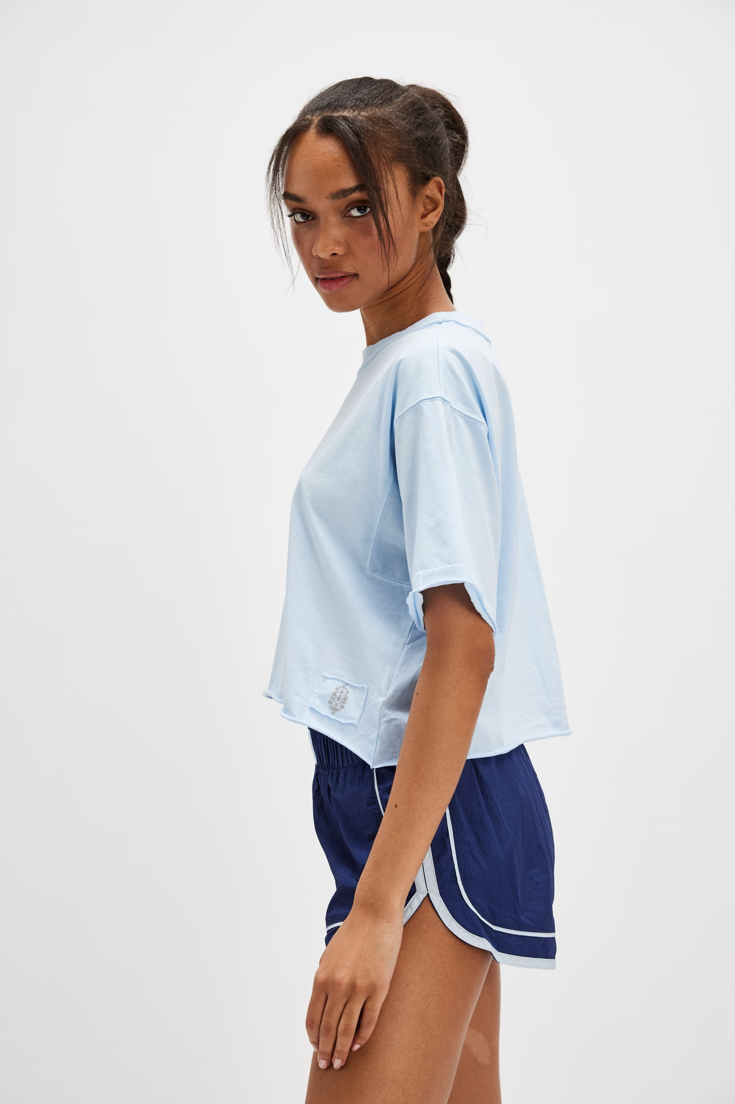 Free People Inspire Tee- Baseline Blue